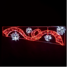 Χριστουγεννιάτικο Διακοσμητικό Ribbon Balls Αριστερό με 512 LED 200X60cm | Aca Lighting | X1751224116L